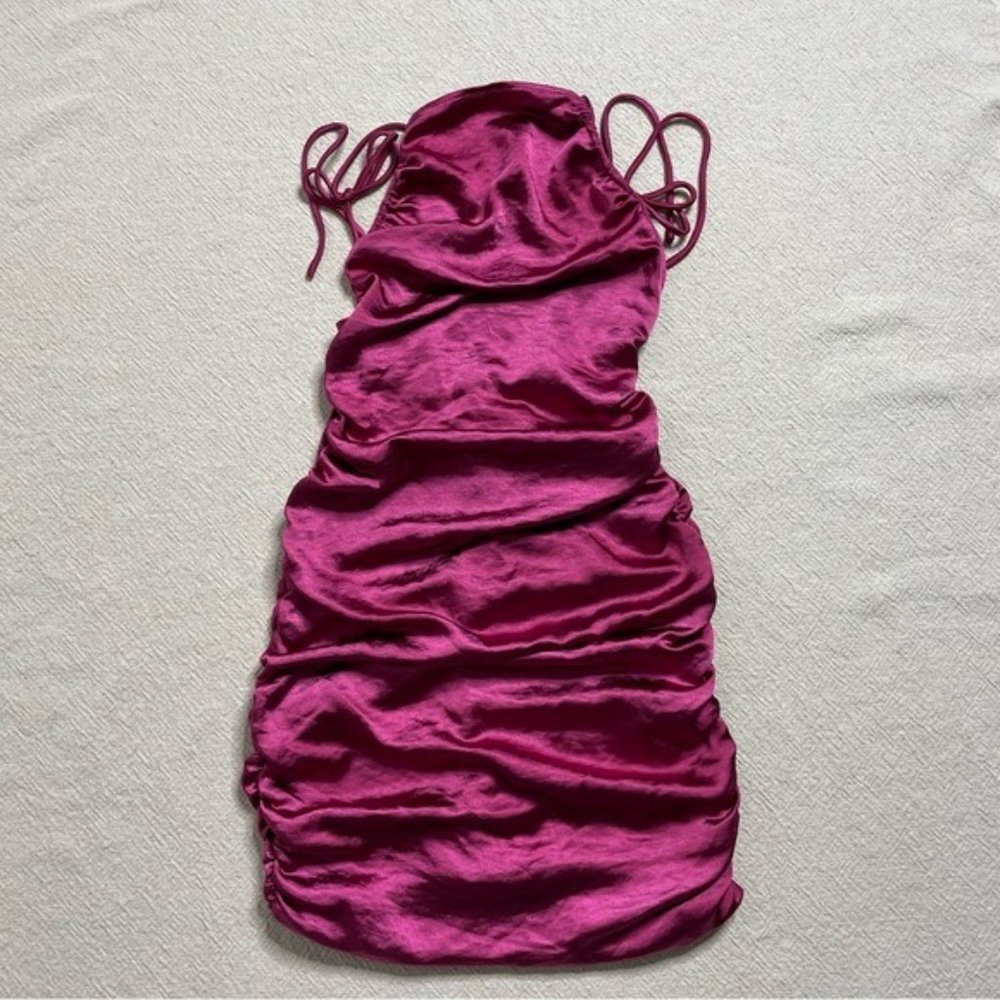 Lioness Wild Wild West Pink Satin Mini Dress XXS - Picture 5 of 5